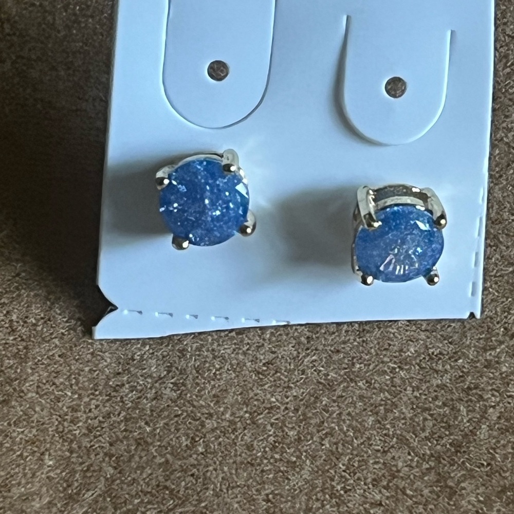Pretty Bird Blue Stud 14k plated Earrings